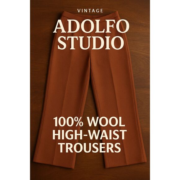 Vintage 100% wool trousers with elegant tailoring and structured silhouette, - Picture 5 of 16